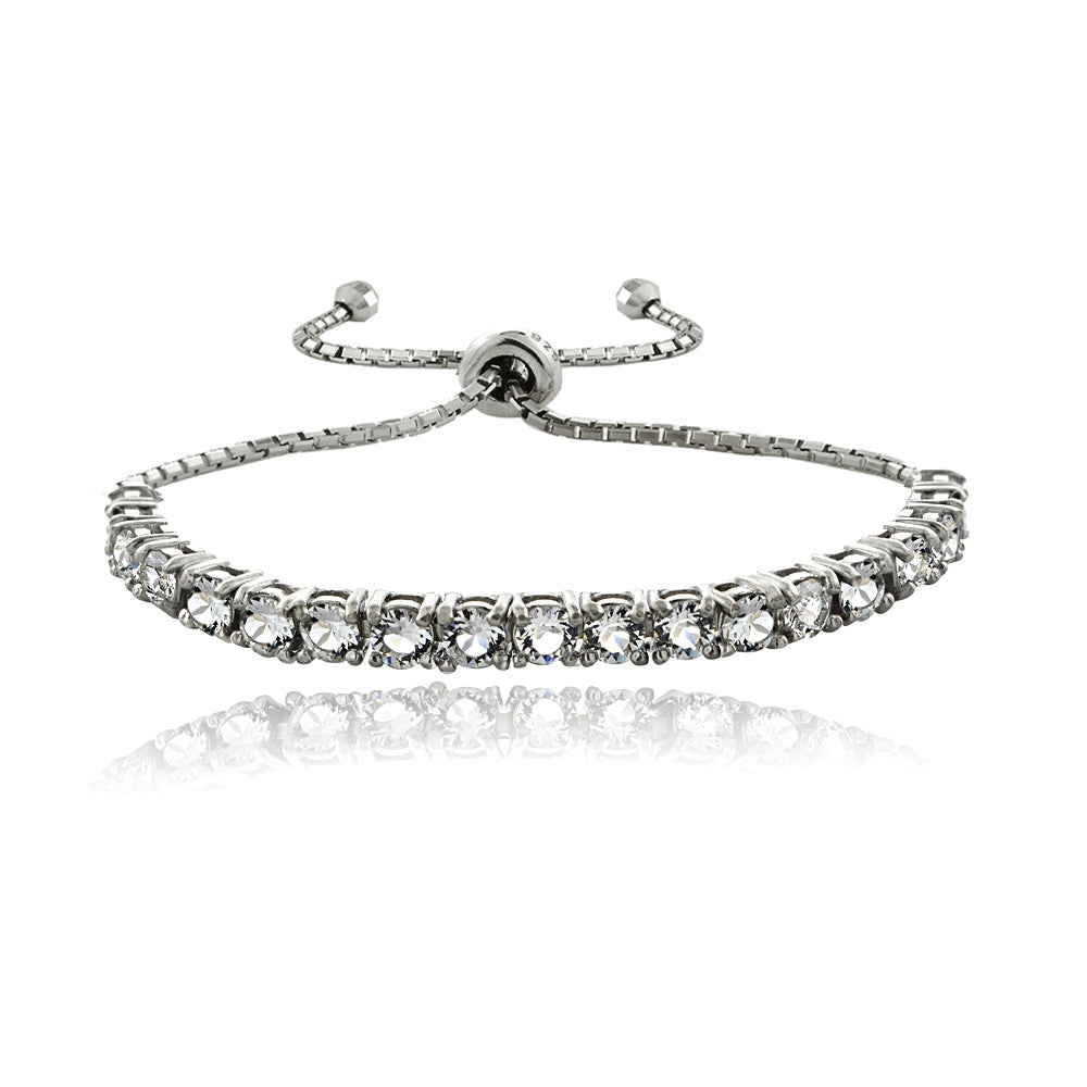 Sterling Silver Swarovski Elements Adjustable Bracelet