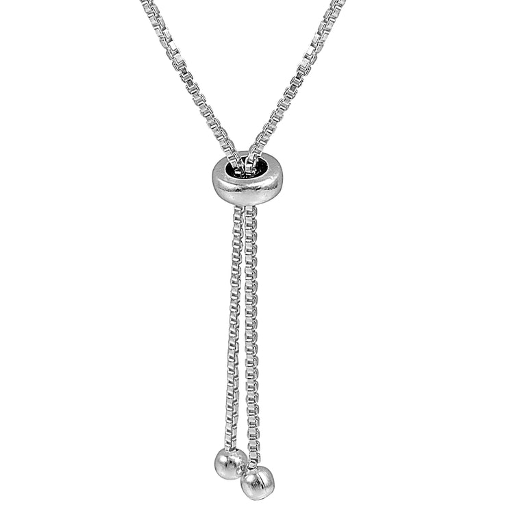 Sterling Silver 3mm Citrine Round-cut Chain Adjustable Pull-String Bolo Slider Tennis Bracelet for Women Teens Girls