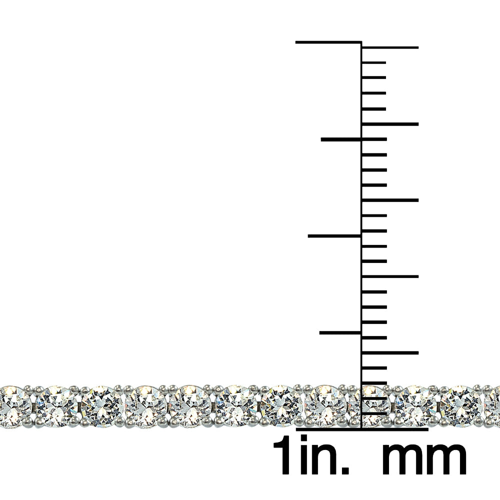 Sterling Silver 3mm Round Tennis Bracelet with Swarovski Elements-3