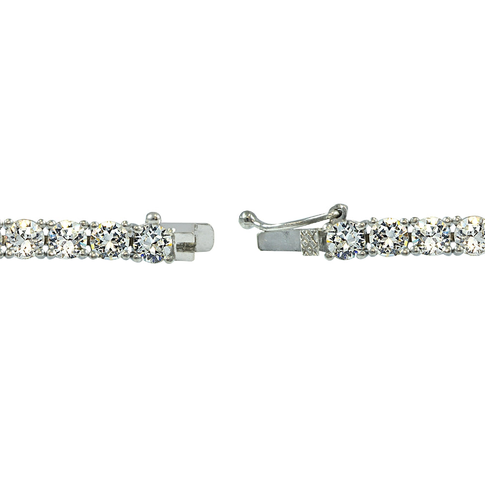 Sterling Silver 4mm Round Tennis Bracelet with Swarovski Elements-2