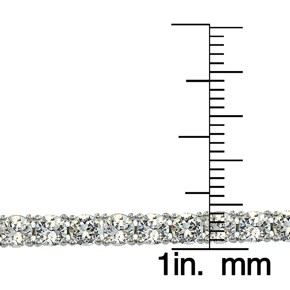 Sterling Silver 4mm Round Tennis Bracelet with Swarovski Elements-3