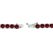 Sterling Silver Red 4mm Round Tennis Bracelet Made with Swarovski Crystals