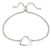 Sterling Silver Fancy Triangle Polished Adjustable Bracelet