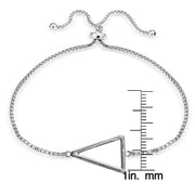 Sterling Silver Triangle Polished Adjustable Bracelet