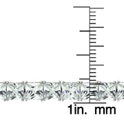 Sterling Silver Princess-cut Cubic  Zirconia 5x5mm Tennis Bracelet