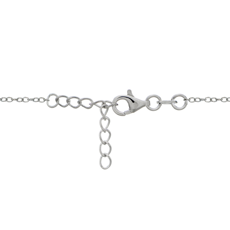 Sterling Silver Cubic  Zirconia Triple Circle Dainty Chain Bracelet