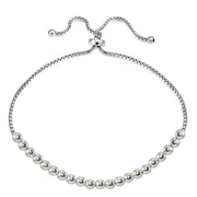 Sterling Silver 4mm Bead Adjustable Bracelet