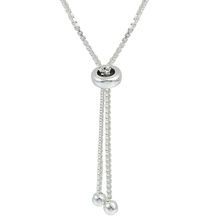 Sterling Silver Diamond Accent Y Link Adjustable Bolo Bracelet