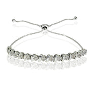1/10 ct Miracle Set Diamond S Link Adjustable Bracelet in Sterling Silver