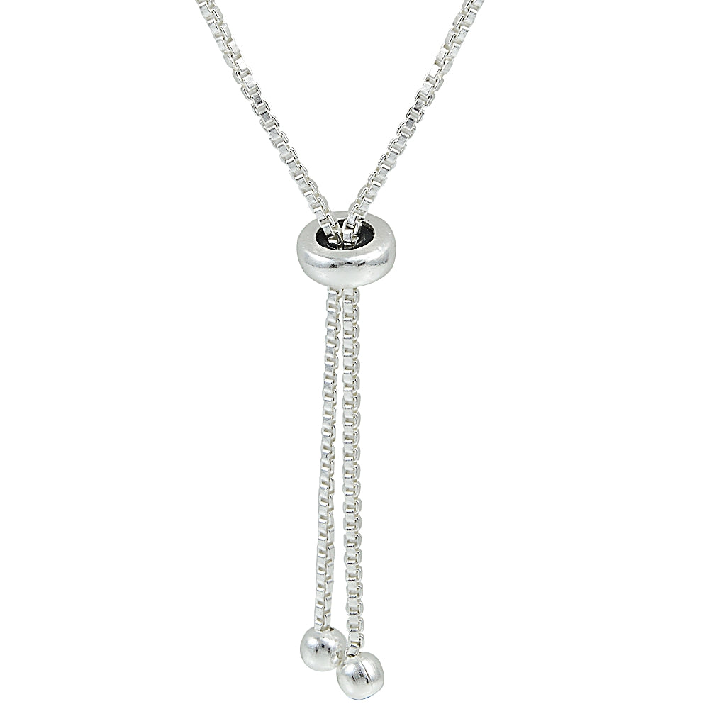 Sterling Silver Cubic Zirconia Bezel Set Adjustable Bracelet-2