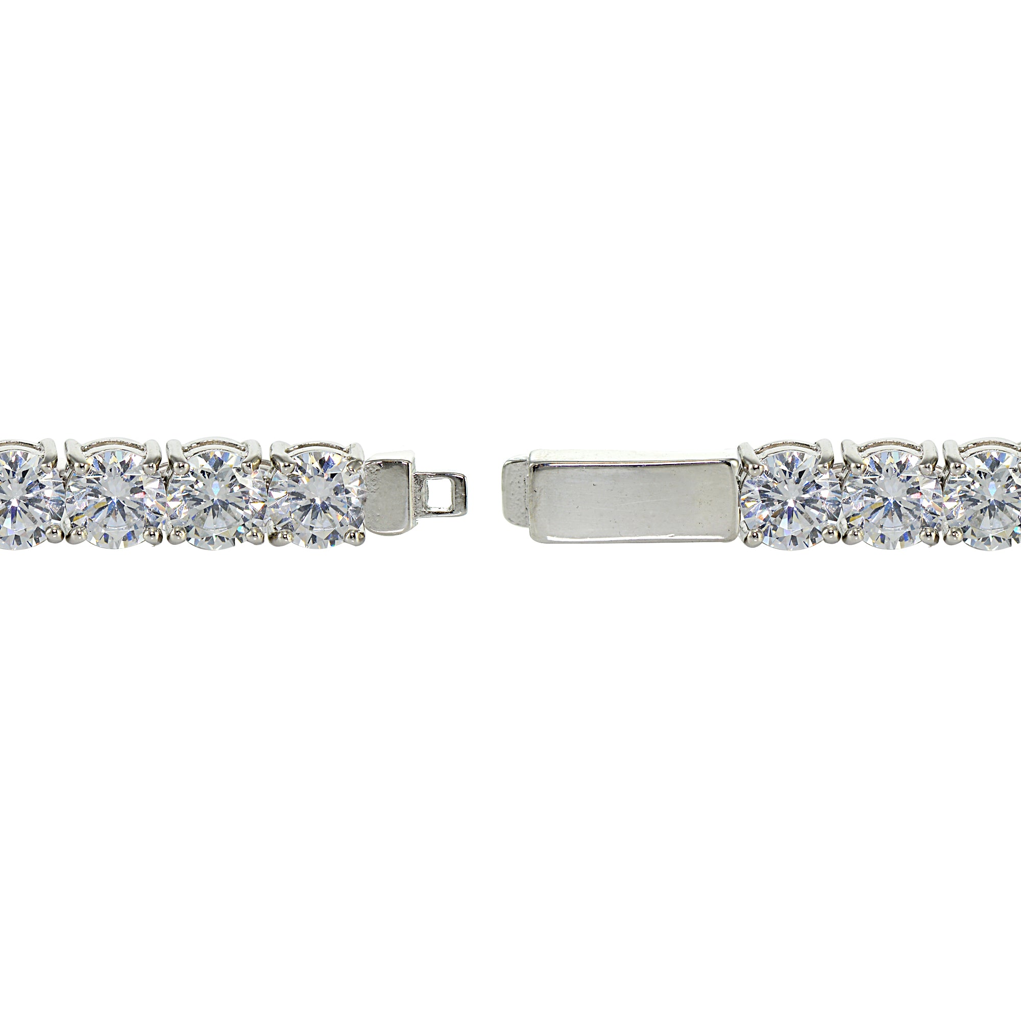 Sterling Silver CZ 5mm Round Tennis Bracelet-3