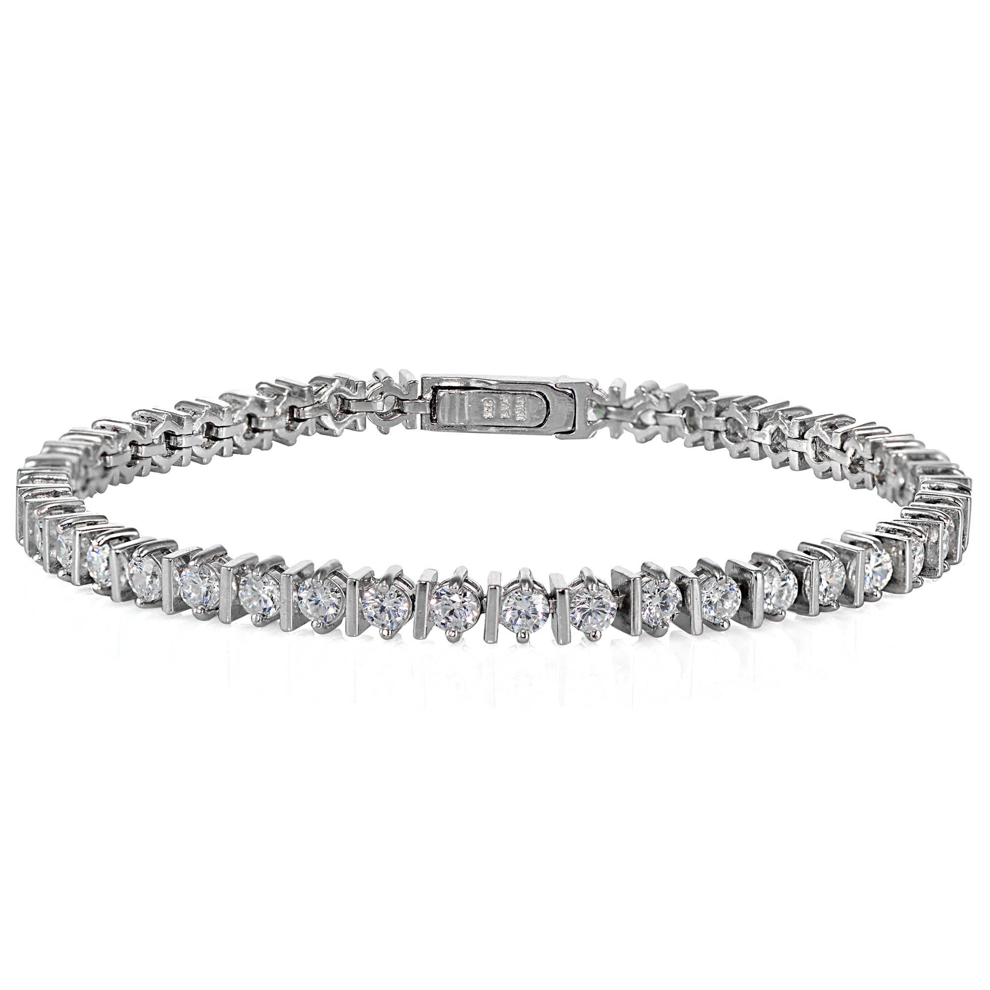Sterling Silver Cubic Zirconia 3mm Tennis Bracelet