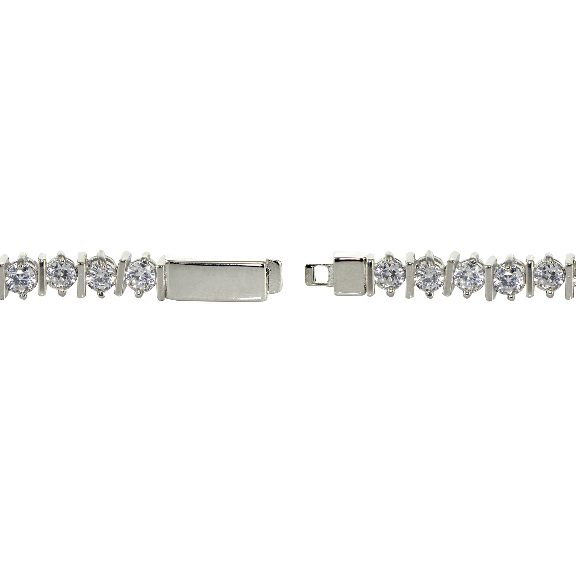 Sterling Silver Cubic Zirconia 3mm Tennis Bracelet-2