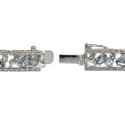 Sterling Silver Blue Topaz and London Blue Topaz Cluster Bracelet