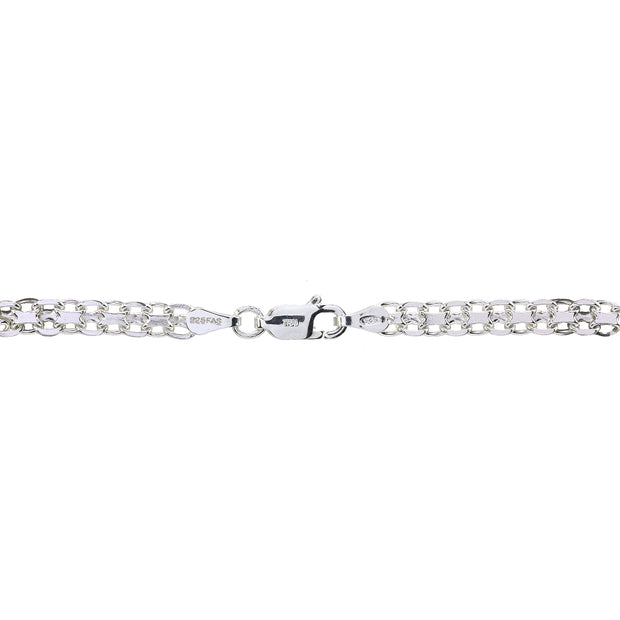 Sterling Silver 4mm Polished Bismark Chain Bracelet