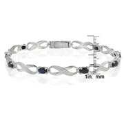 Sterling Silver Sapphire and Diamond Accent Infinity Link Bracelet