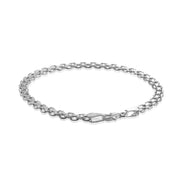 Sterling Silver 4mm Bismark Chain Bracelet, 7 Inches