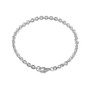 Sterling Silver 4mm Oval Link Chain Bracelet, 8 Inches