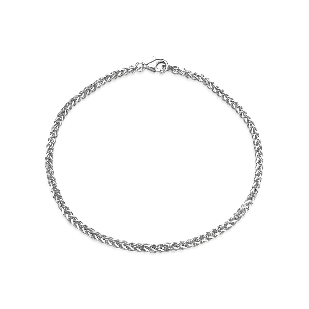 Sterling Silver 1.5mm Spiga Chain Bracelet, 7 Inches