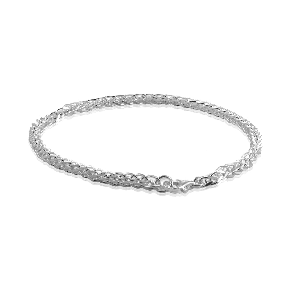 Sterling Silver 2mm Spiga Chain Bracelet, 7 Inches-2