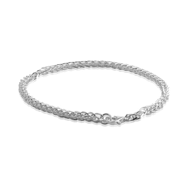 Sterling Silver 2mm Spiga Chain Bracelet, 7 Inches