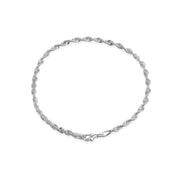 Sterling Silver 2mm Twist Rope Chain Bracelet, 7 Inches