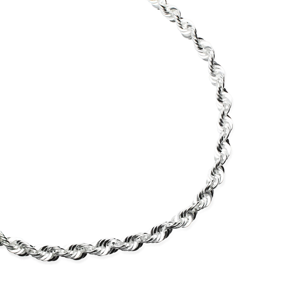 Sterling Silver 3mm Twist Rope Chain Bracelet, 8 Inches-2