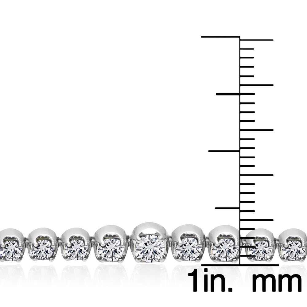 Sterling Silver Cubic Zirconia Round Graduated Adjustable Bolo Bracelet-4
