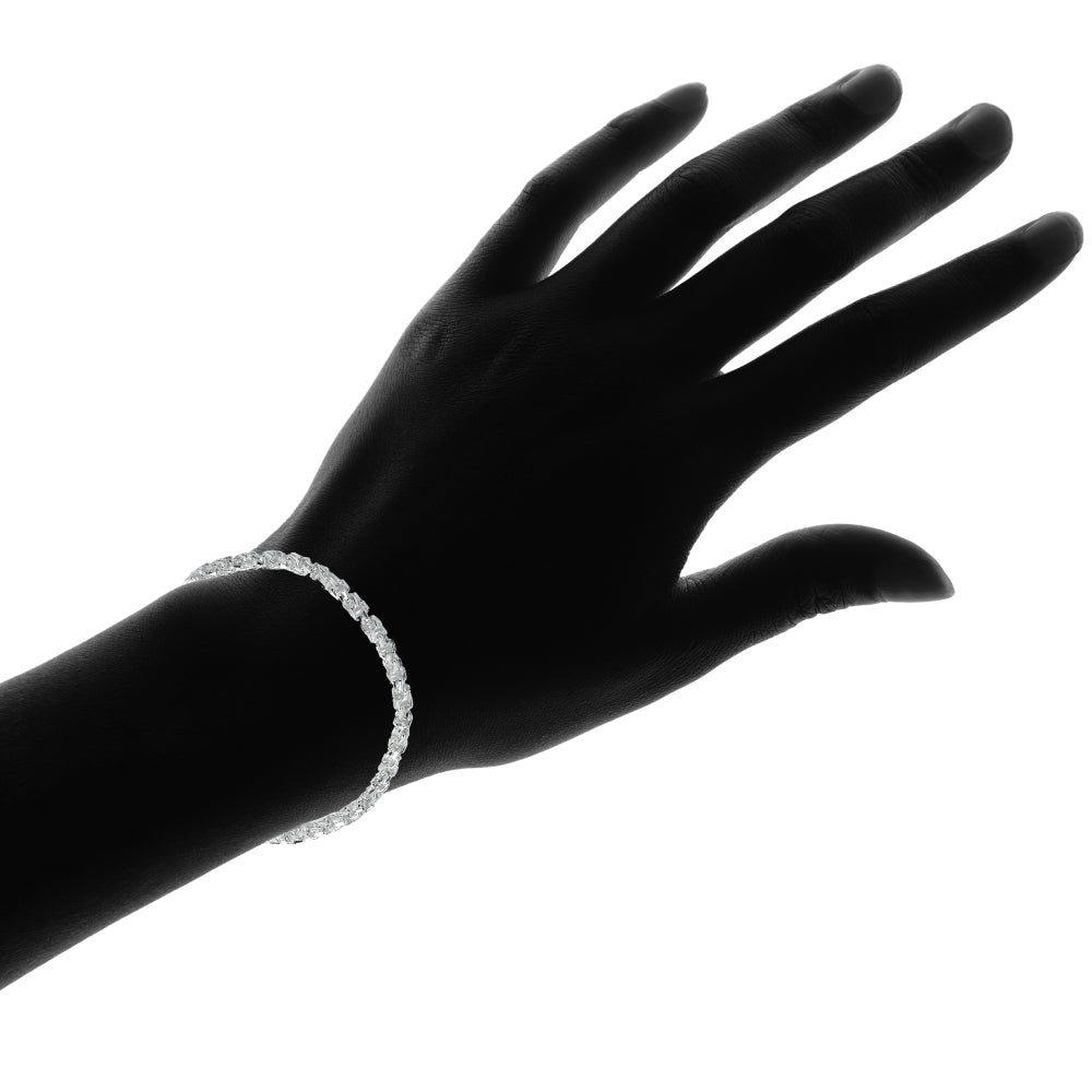 Sterling Silver Polished Italian Twisted Square Box Double Link Chain Bracelet, 7.25 Inches-4