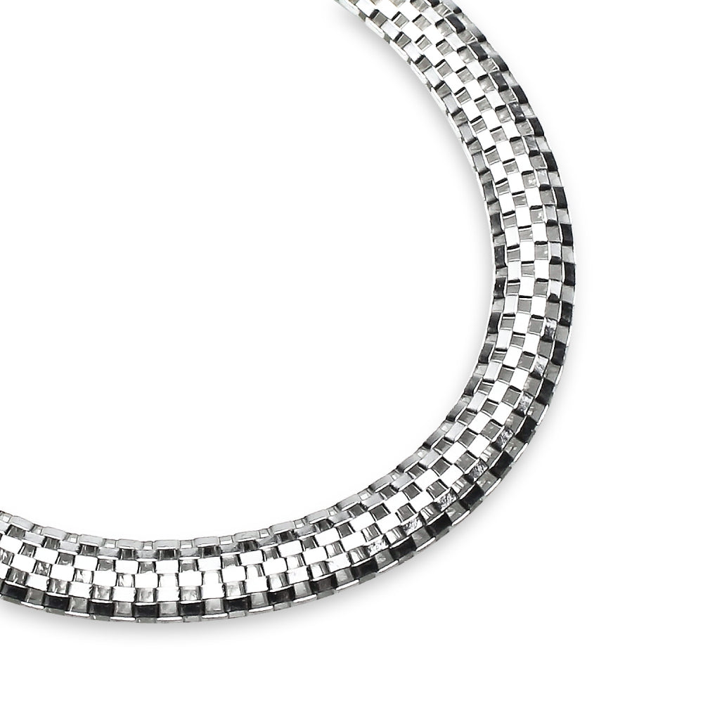 Sterling Silver High Polished Dainty Italian Mesh Tube Chain Bracelet, 7.25 Inches-2
