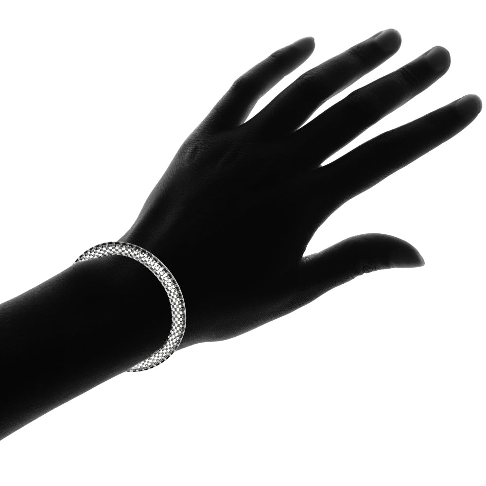 Sterling Silver High Polished Dainty Italian Mesh Tube Chain Bracelet, 7.25 Inches-4