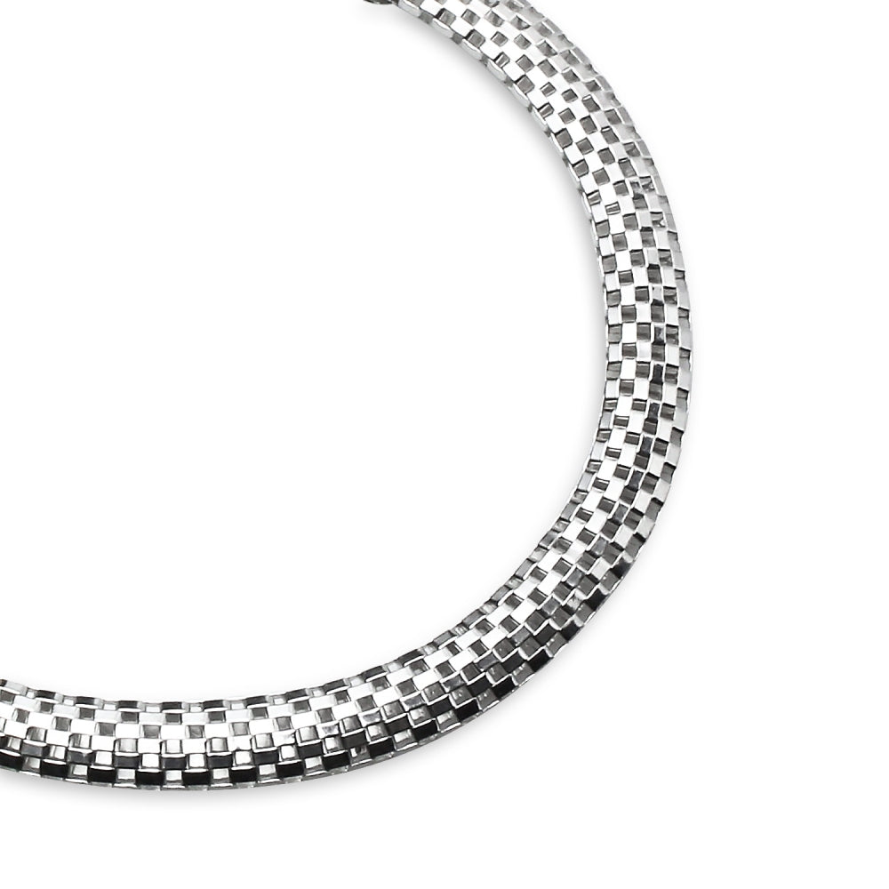 Sterling Silver High Polished Italian Mesh Tube Chain Bracelet, 7 Inches-2