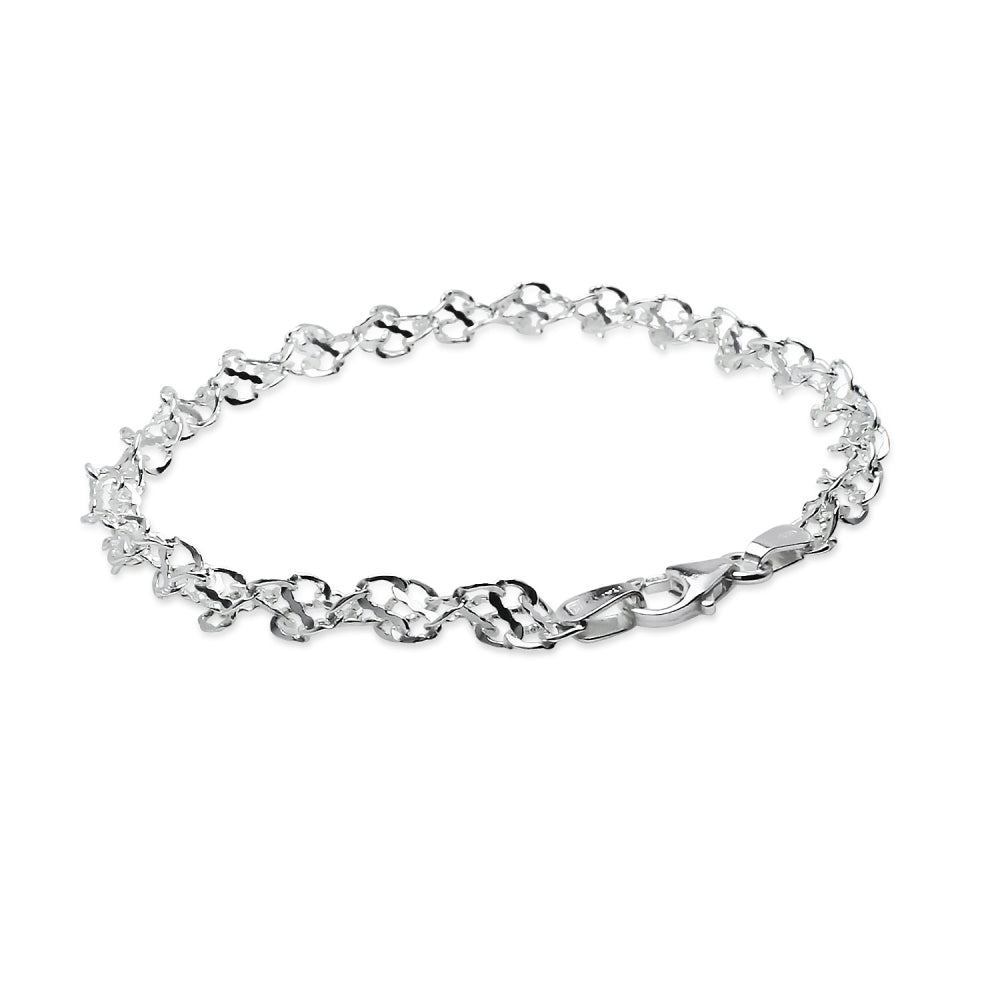 Sterling Silver High Polished Singapore Chain Bracelet, 8 Inches-3