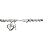 Sterling Silver Polished Swirl S Design Round  Diamond Accent Fashion Bracelet, JK-I3