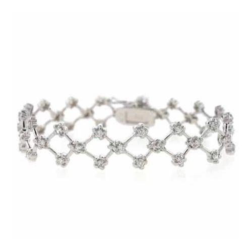 Sterling Silver CZ Criss Cross Flower Bracelet