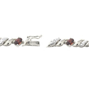Sterling Silver 5ct Garnet & Diamond Accent San Marco Bracelet