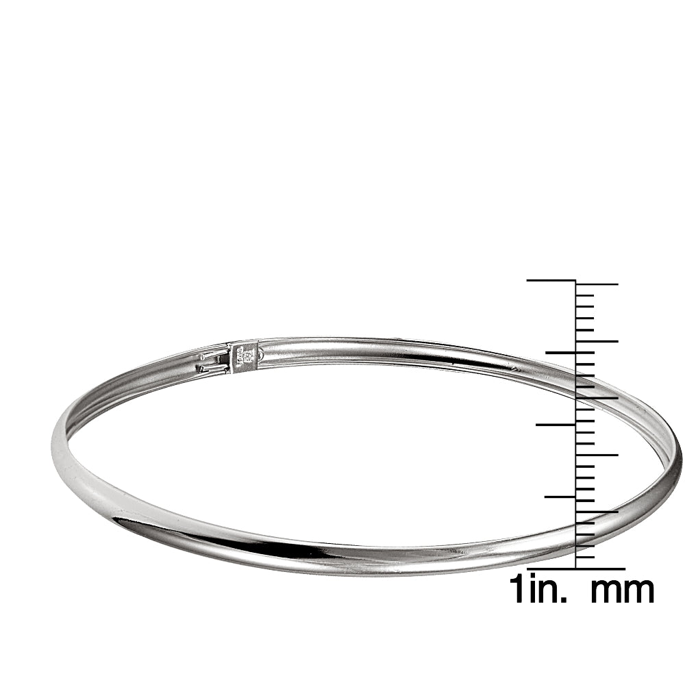 Sterling Silver Polished Flex Bangle Bracelet-3
