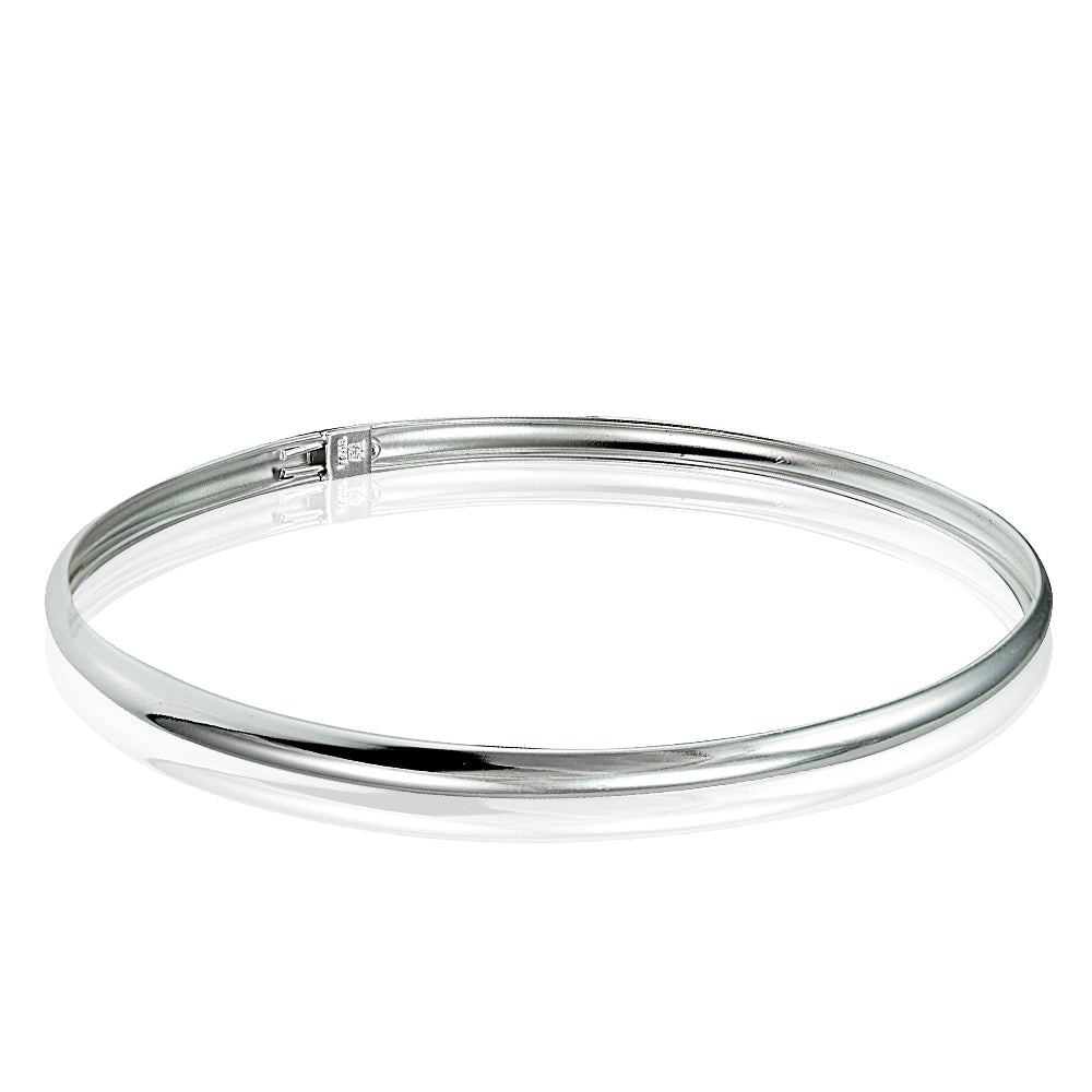 Sterling Silver Polished Children's Bangle Bracelet-2