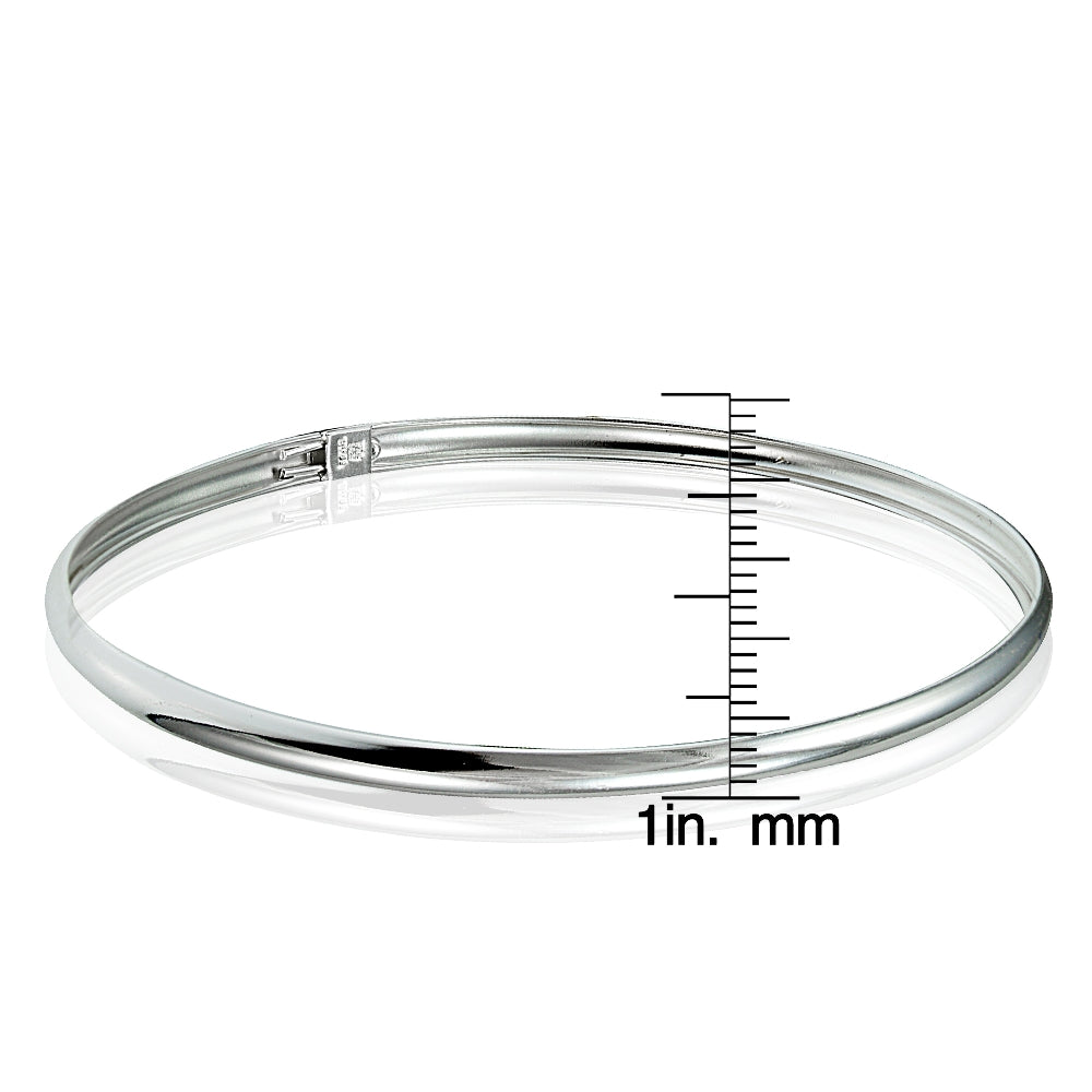 Sterling Silver Polished Children's Bangle Bracelet-4
