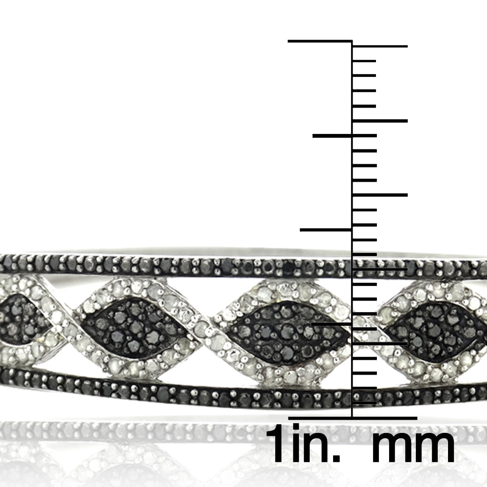1 CT Black & White Diamond Bangle Bracelet-4