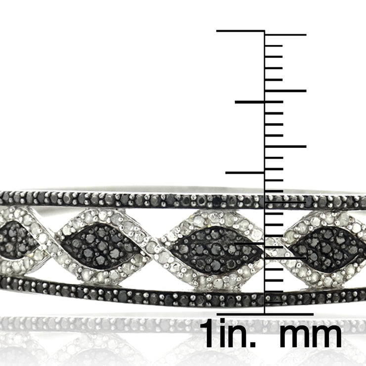 1 CT Black & White Diamond Bangle Bracelet
