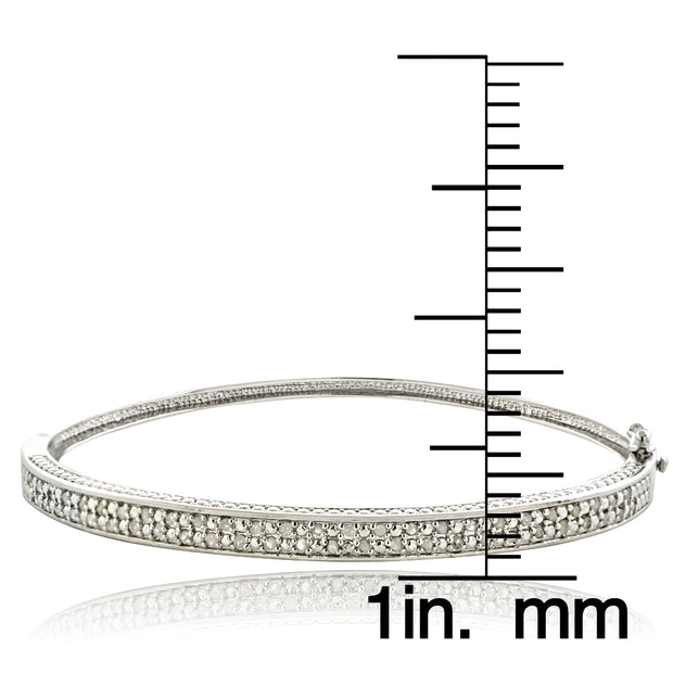 1/2ct Diamond Silver Tone Bangle Bracelet