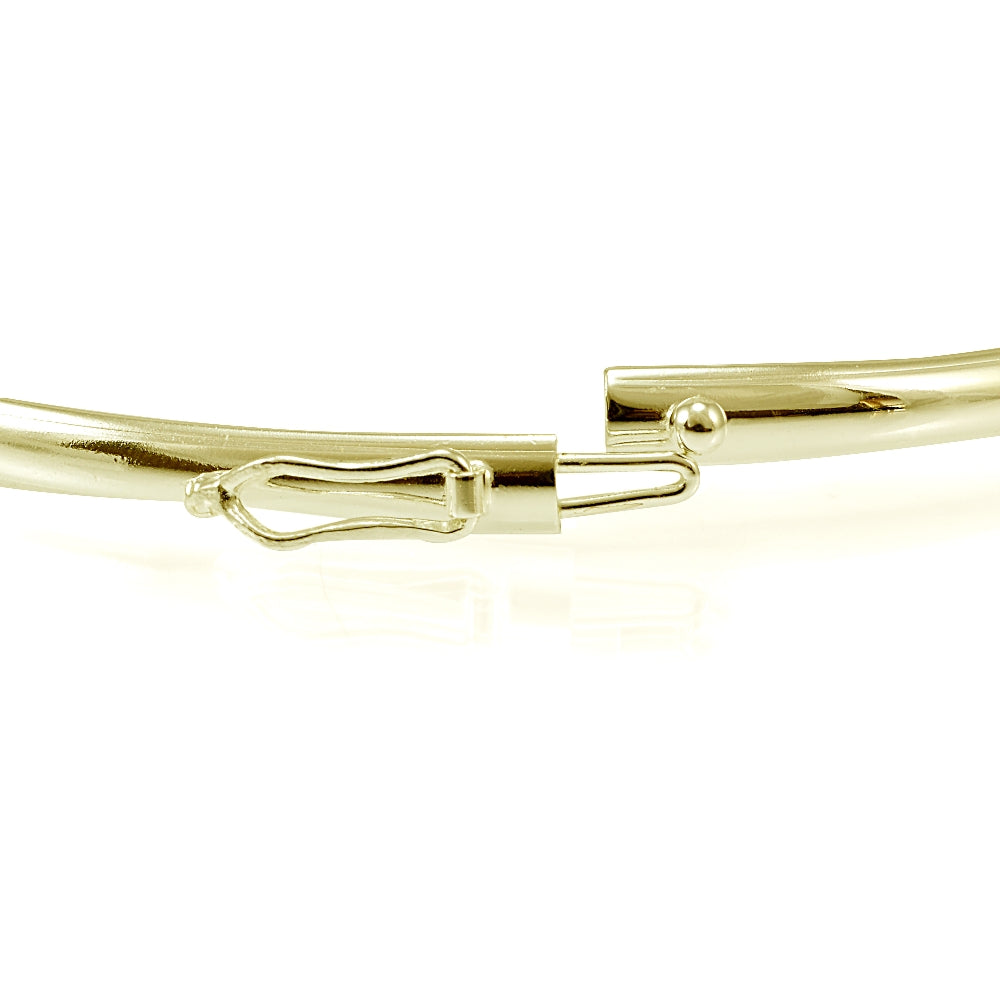 Gold Tone over Sterling Silver Polished Flex Bangle Bracelet-2