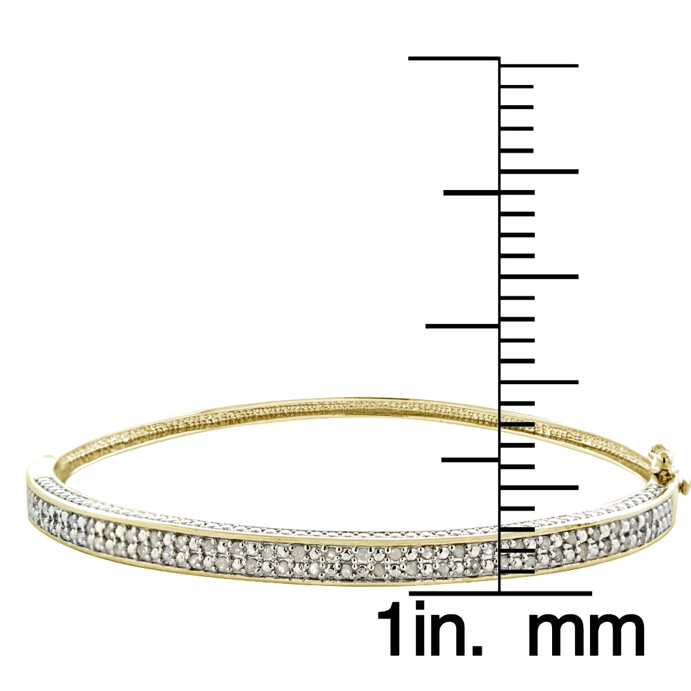 1/2ct Diamond Gold Tone Bangle Bracelet-3