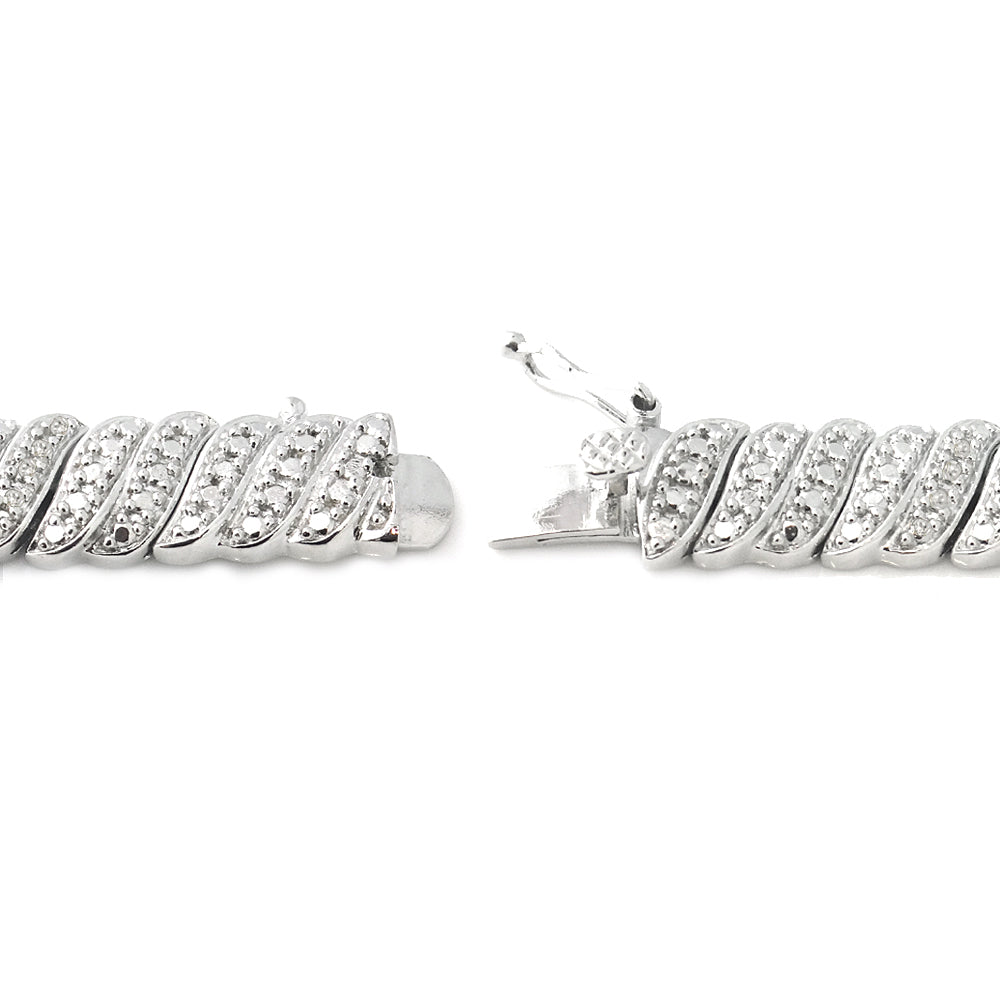1ct Diamond Wave Link Tennis Bracelet-2
