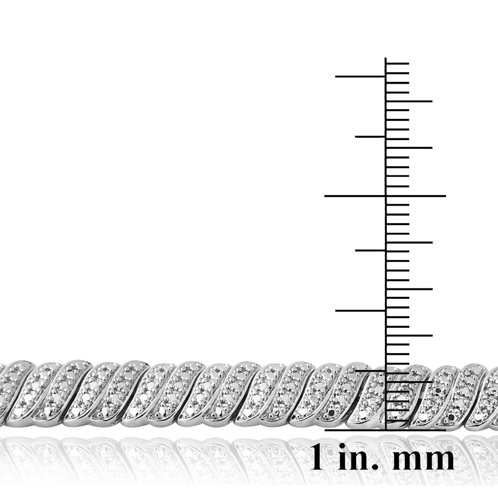 1ct Diamond Wave Link Tennis Bracelet-3