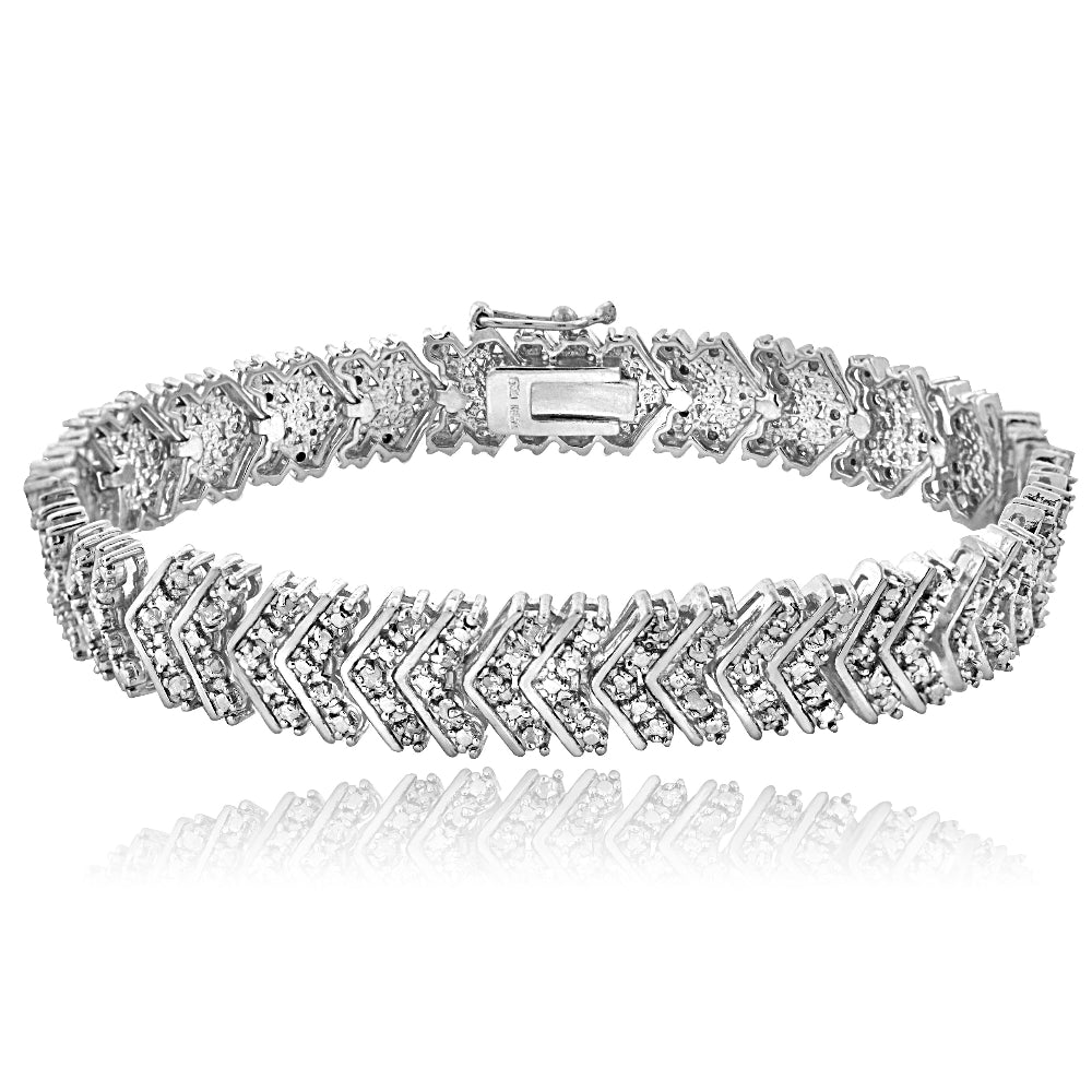 1 Carat TDW Diamond Chevron Tennis Bracelet