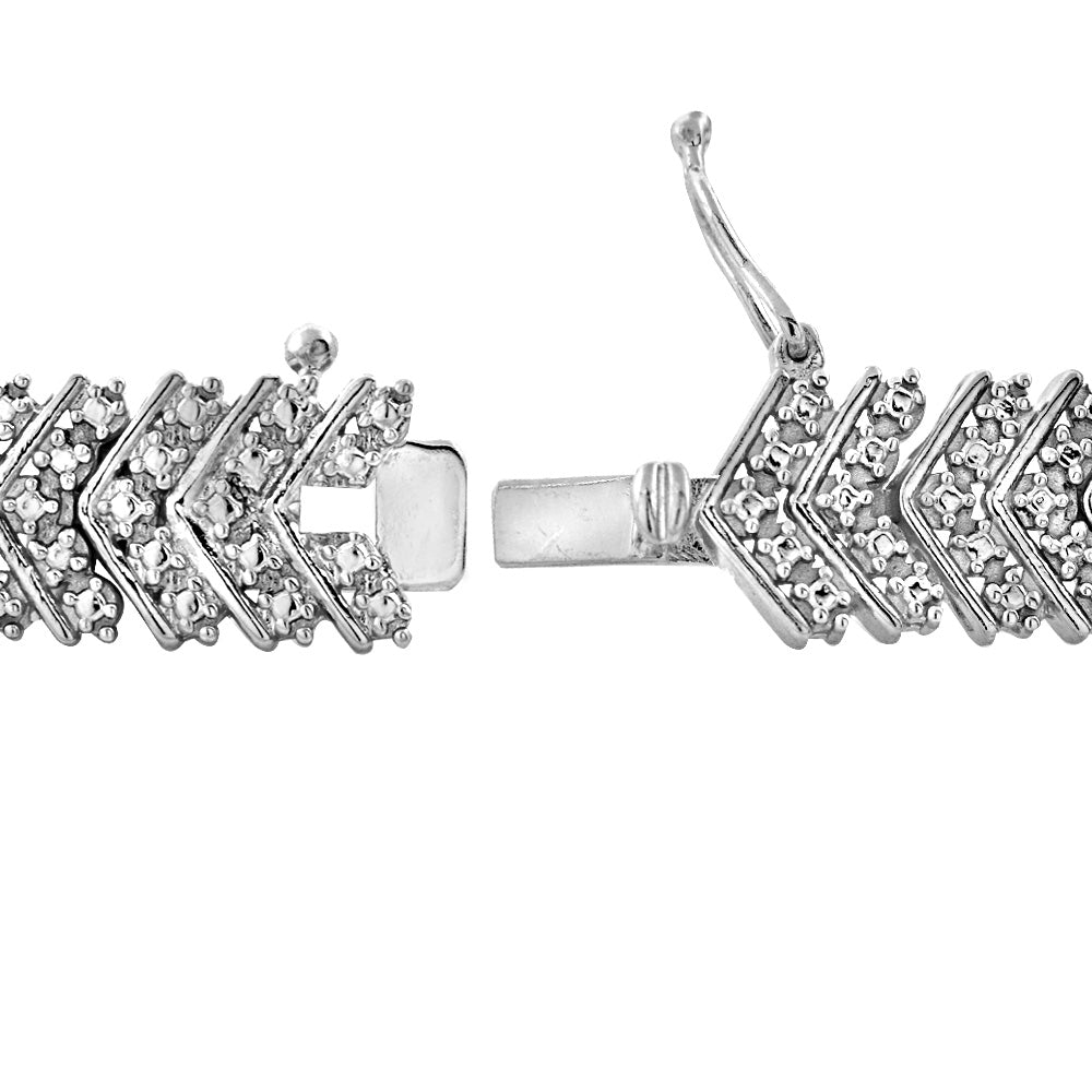 1 Carat TDW Diamond Chevron Tennis Bracelet-2