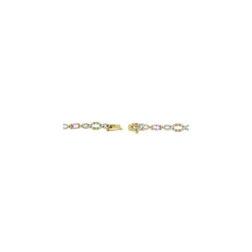 18K over Sterling Silver Multi Gemstone & Diamond Accent Infinity Bracelet-2