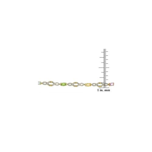 18K over Sterling Silver Multi Gemstone & Diamond Accent Infinity Bracelet-3